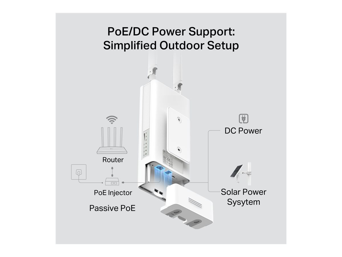 TP-Link Archer MR402-Outdoor V1 wireless router WWAN Wi-Fi 5 4G 3G pole-mountable Product shot Back 78851