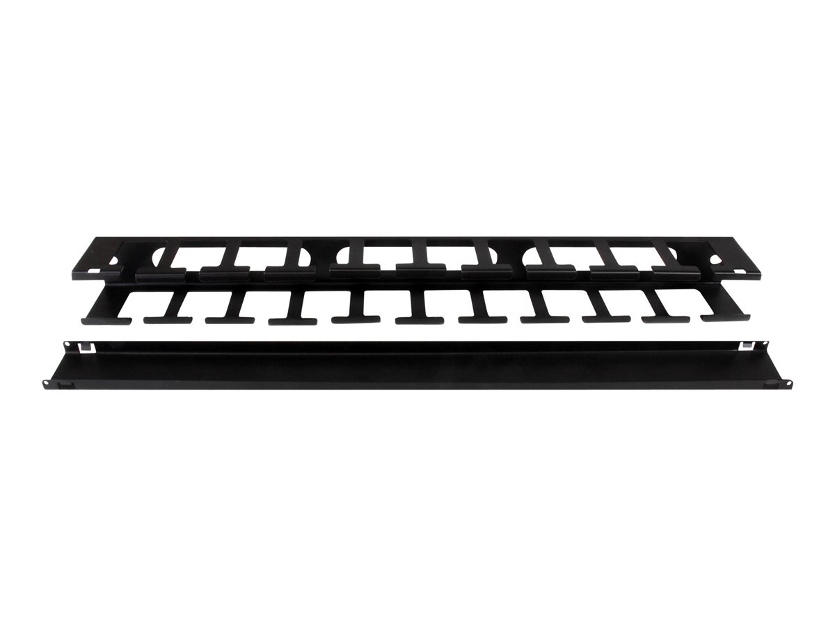StarTech.com 1U Horizontal Finger Duct Rack Cable Management Panel with Cover - Server Rack Cable Duct - Rack Cable Organizer / Manager (CMDUCT1UX) - stojanový panel pro uspořádání kabelů - 1U – foto 2