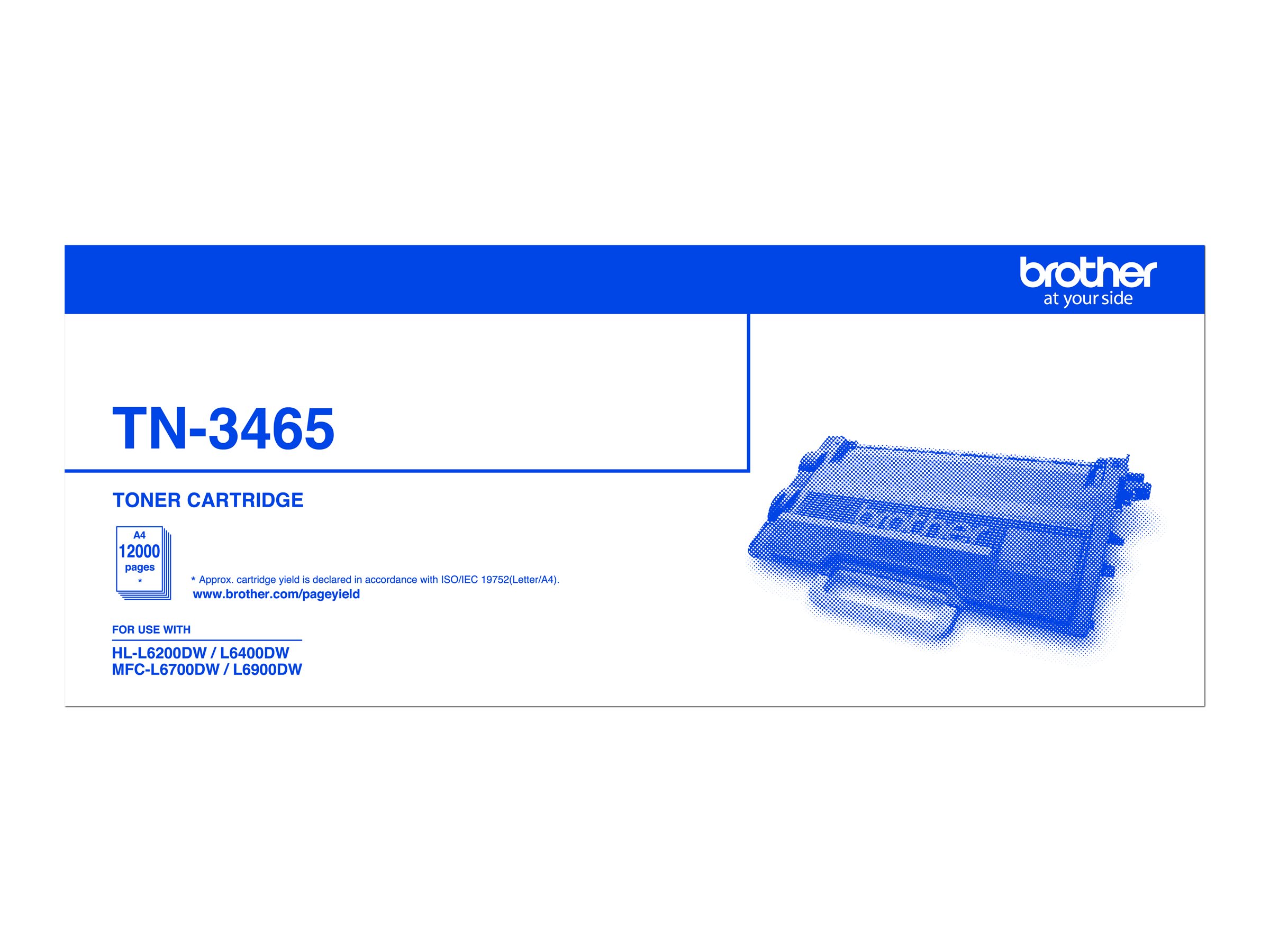 Brother TN3465 Super High Yield black original toner Product shot Front 79950