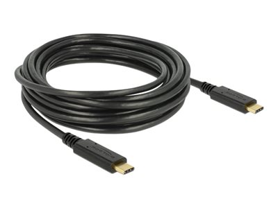 DELOCK Kabel USB 2.0 C > C 4.0m 3A schwarz