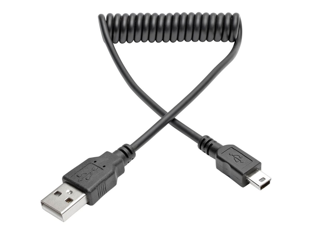 Tripp Lite 6ft Hi-Speed USB 2.0 to Mini-B Cable Coiled USB A-Mini-B M/M 6'