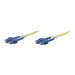 Intellinet Fiber Optic Patch Cable, OS2, SC/SC, 1m, Yellow, Duplex, Single-Mode, 9/125 µm, LSZH, Fibre, Lifetime Warranty, Polybag
