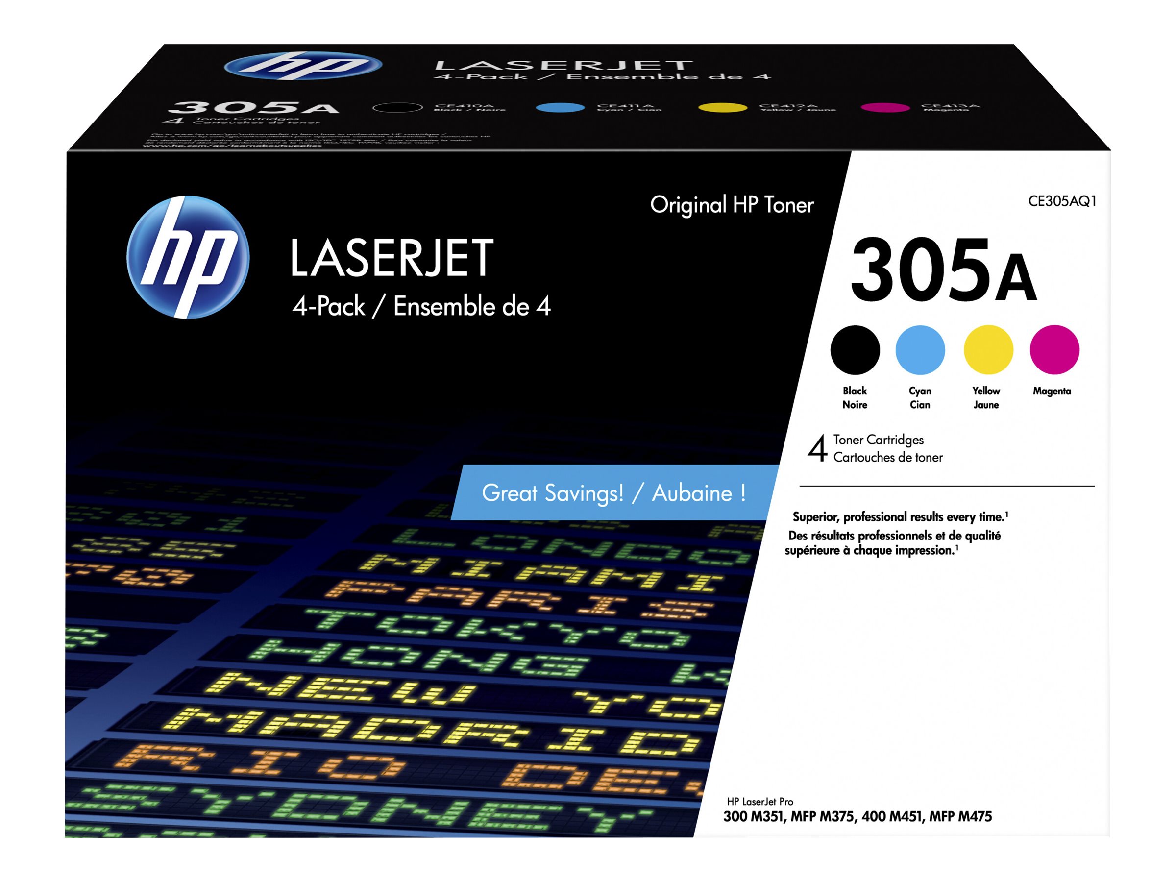 HP 305A - 4-pack - black, yellow, cyan, magenta