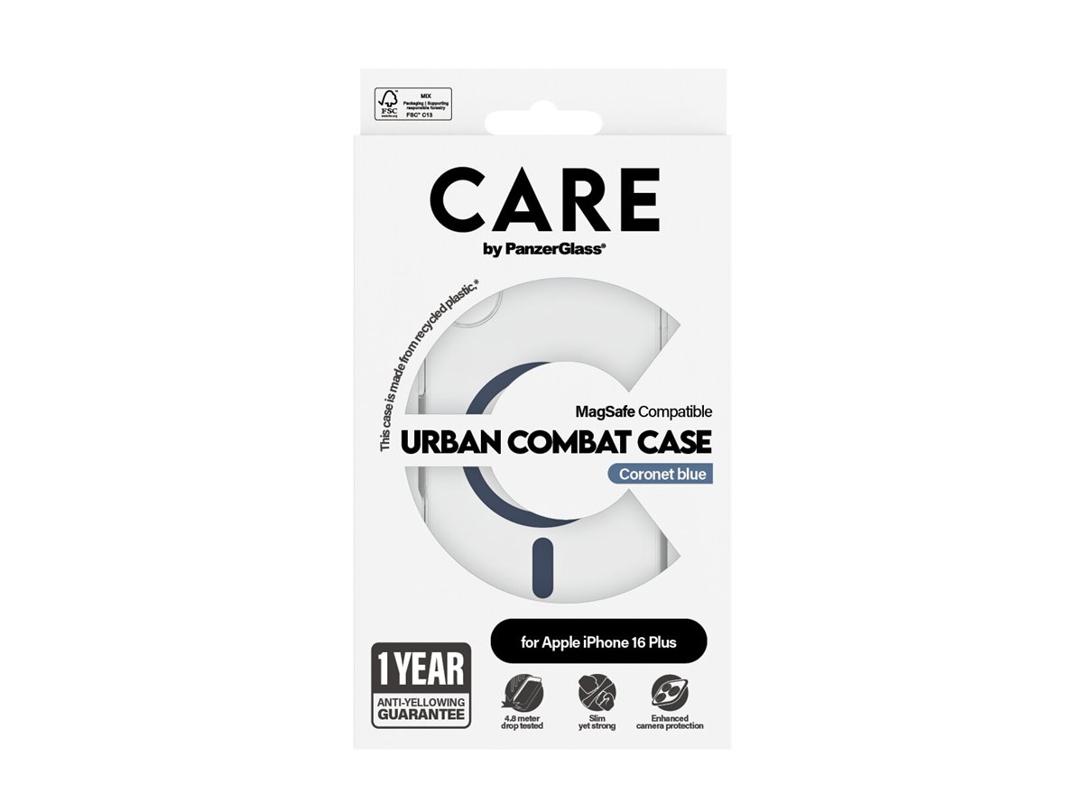 PanzerGlass CARE kryt Apple iPhone 16 Plus MagSafe Urban Combat čirý/modrý – foto 3