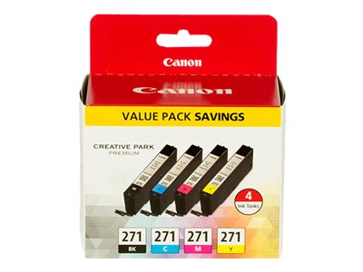 Canon CLI-271 Value Pack 4-pack black, yellow, cyan, magenta original ink tank 