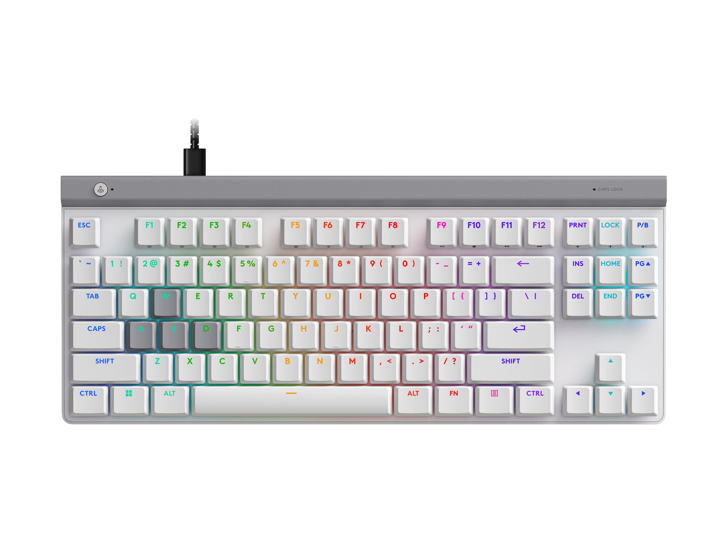 Logitech G G515 RAPID keyboard low profile analogue TKL QWERTY English white Input Product shot Right-angle 80000