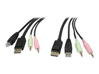 StarTech.com 6ft 4-in-1 USB DisplayPort® KVM Switch Cable w/ Audio & Microphone (DP4N1USB6) - video / USB / audio cable - 1.8