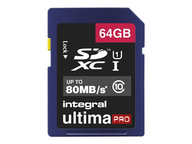 Image of Integral UltimaPro - flash memory card - 64 GB - SDXC UHS-I