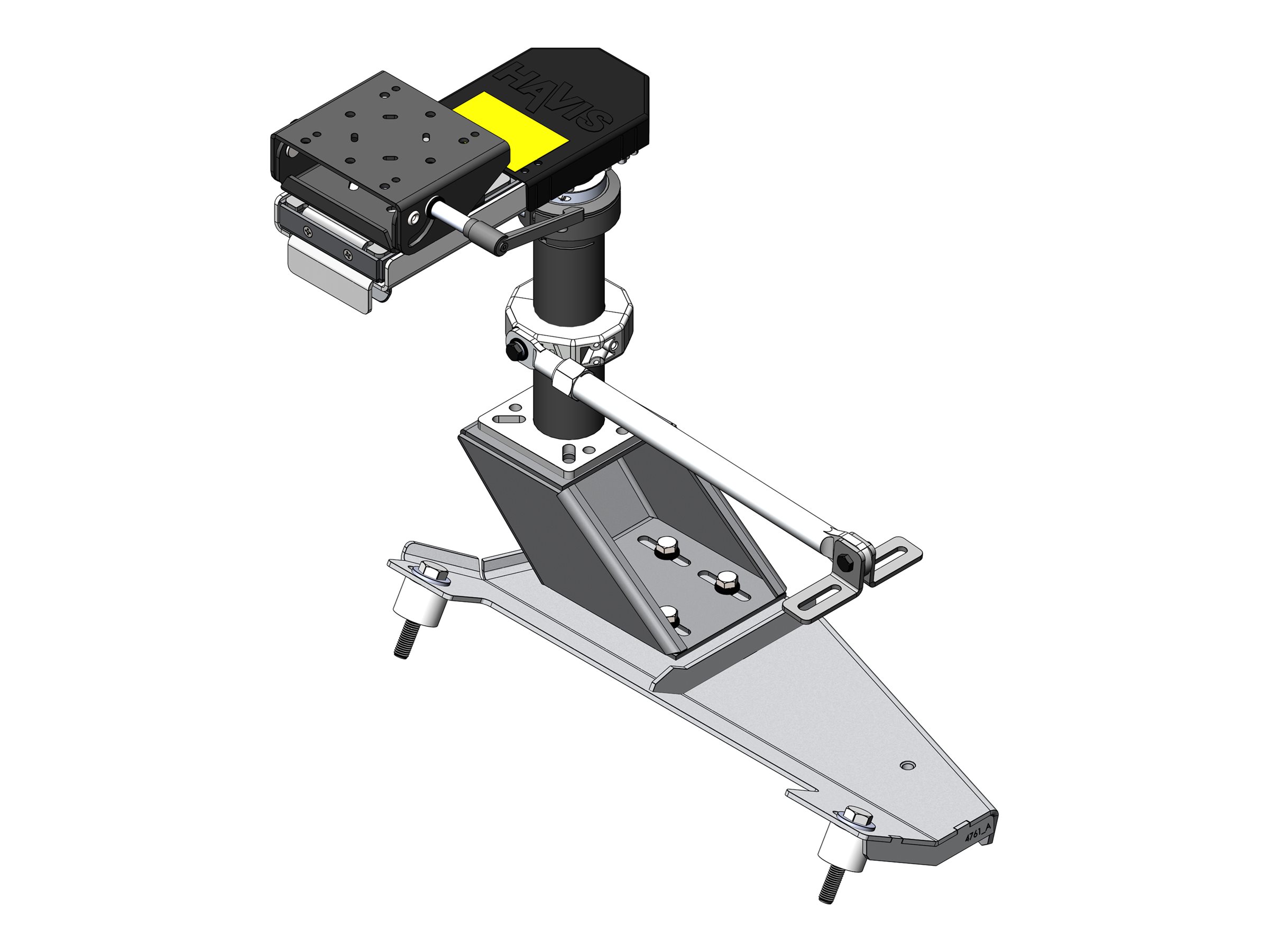 Havis Premium - Mounting kit (heavy duty vehicle specific base plate, heavy duty pole with height adjust handle, motion device, stability support arm, telescopic pole, side support arm)