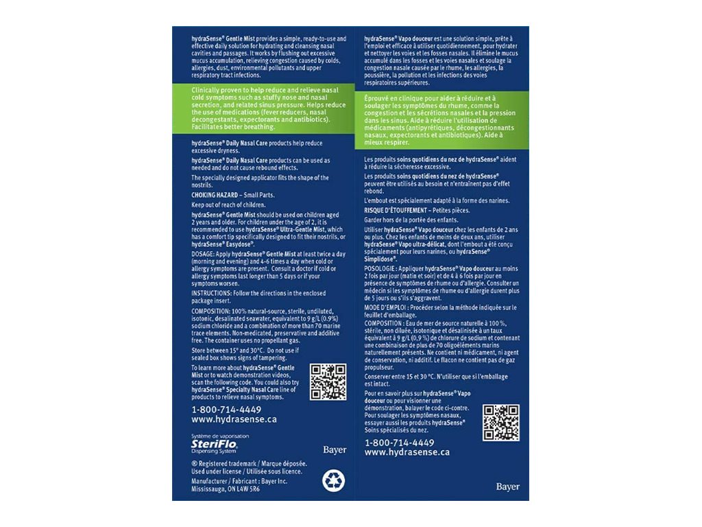 HydraSense UltraGentle Mist Nasal Spray, Baby Nasal Care,