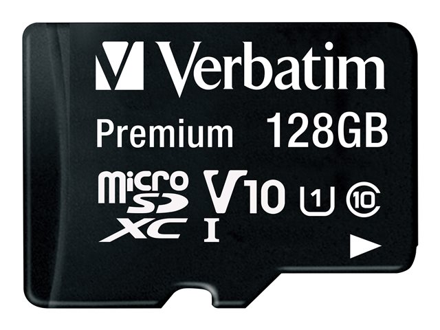 Verbatim Premium - Flash memory card (SD adapter included) - 128 GB - UHS Class 1 / Class10 - 300x - microSDXC UHS-I
