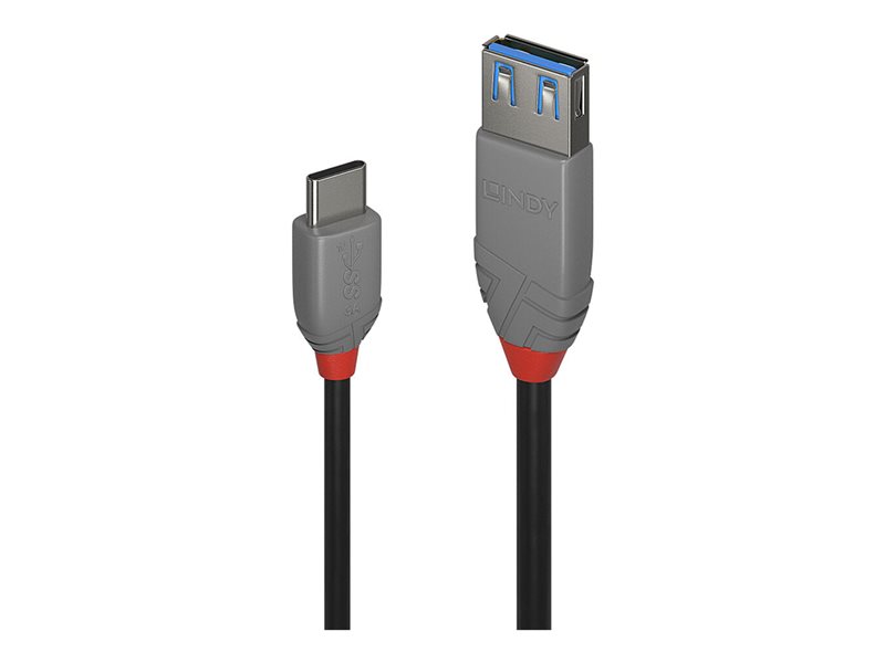 Lindy Black Line - Cble USB de type-C - 24 pin USB-C pour USB type A - 15 cm