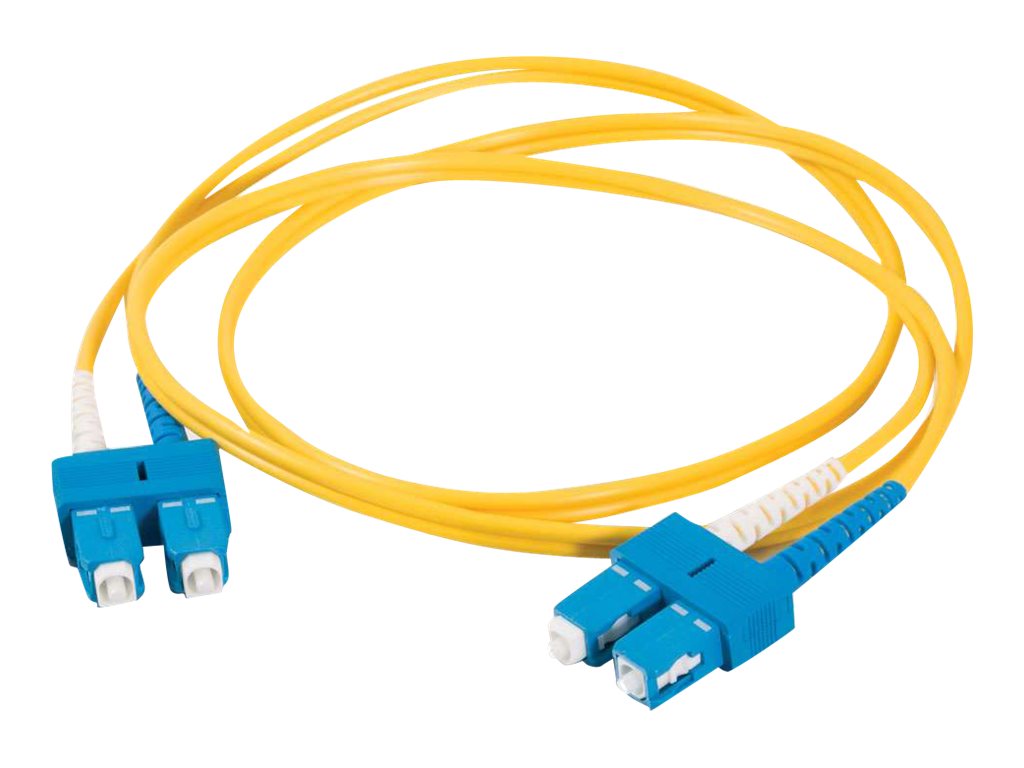 C2G SC-SC 9/125 OS1 Duplex Singlemode PVC Fiber Optic Cable (LSZH) - patch kabel - 1 m - 1 m - žlutá – foto 3