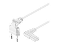 goobay Strøm IEC 60320 C7 Europlug (strøm CEE 7/16) (male) Hvid 2m Strømkabel