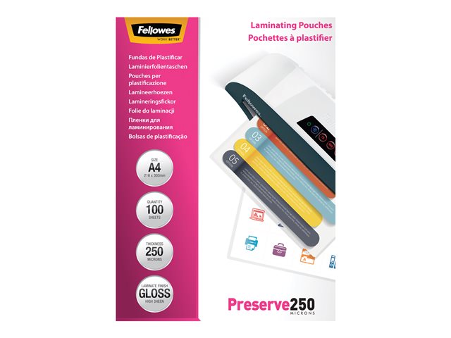 FELLOWES POCHETTES 125 MICRONS 54X86MM X