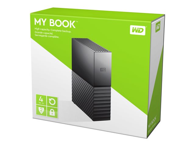 WD My Book WDBBGB0040HBK - Hard drive - encrypted - 4 TB - external (desktop) - USB 3.0 - 256-bit AES - black
