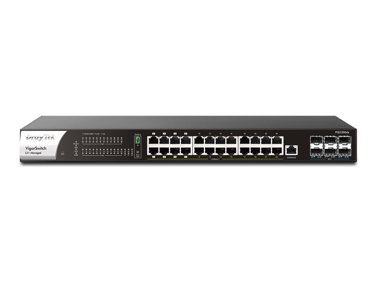 Draytek VigorSwitch PQ2300xb switch 24 ports Managed Product shot Front 79800