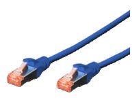 DIGITUS Professional CAT 6 Kabel med afskærmning med folie og kobberfletning (SFTP 1m Patchkabel Blå