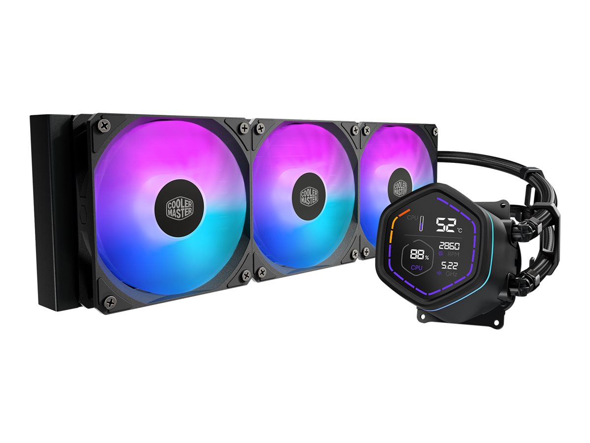 Cooler Master MasterLiquid Core Nex 360 ARGB processor liquid cooling Product shot Right-angle 79850