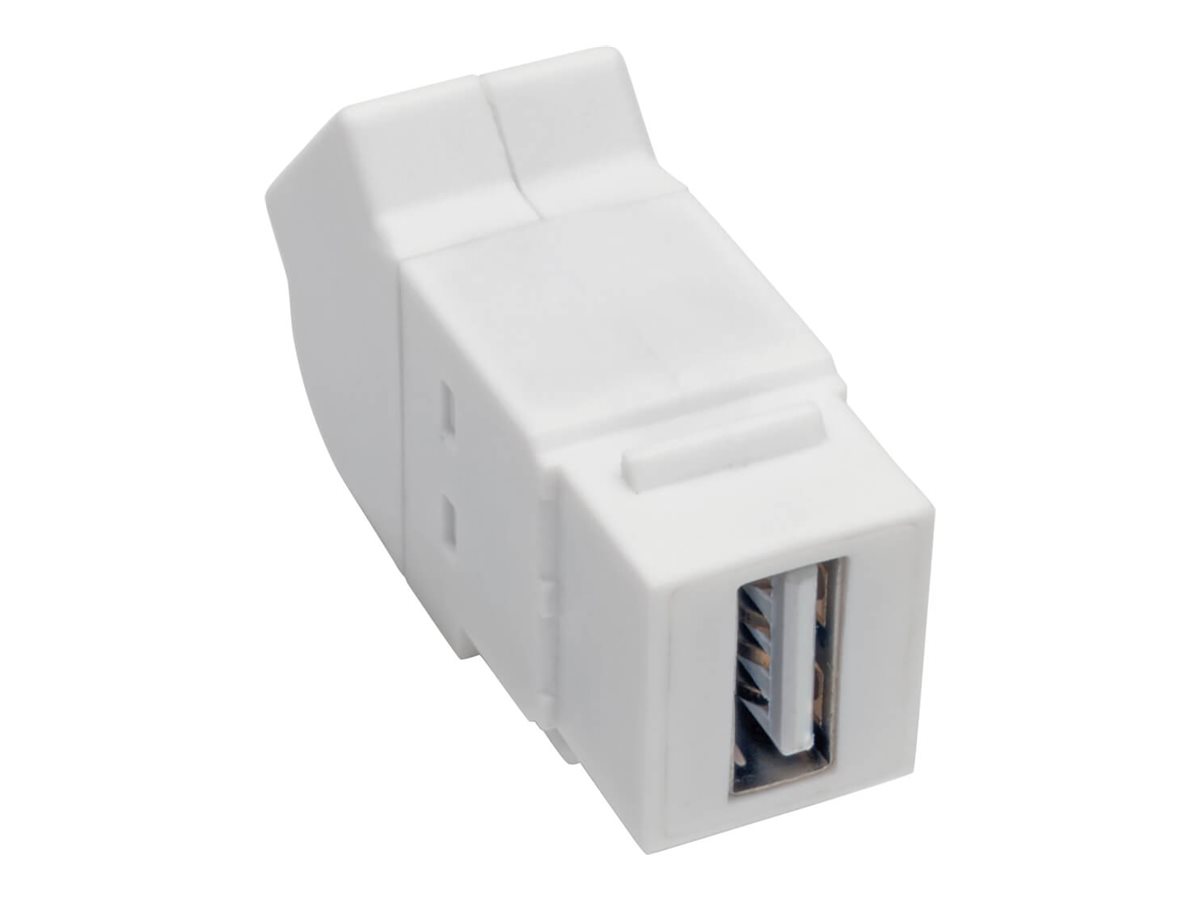 Eaton Tripp Lite Series USB 2.0 All-in-One Keystone/Panel Mount Angled Coupler (F/F), White