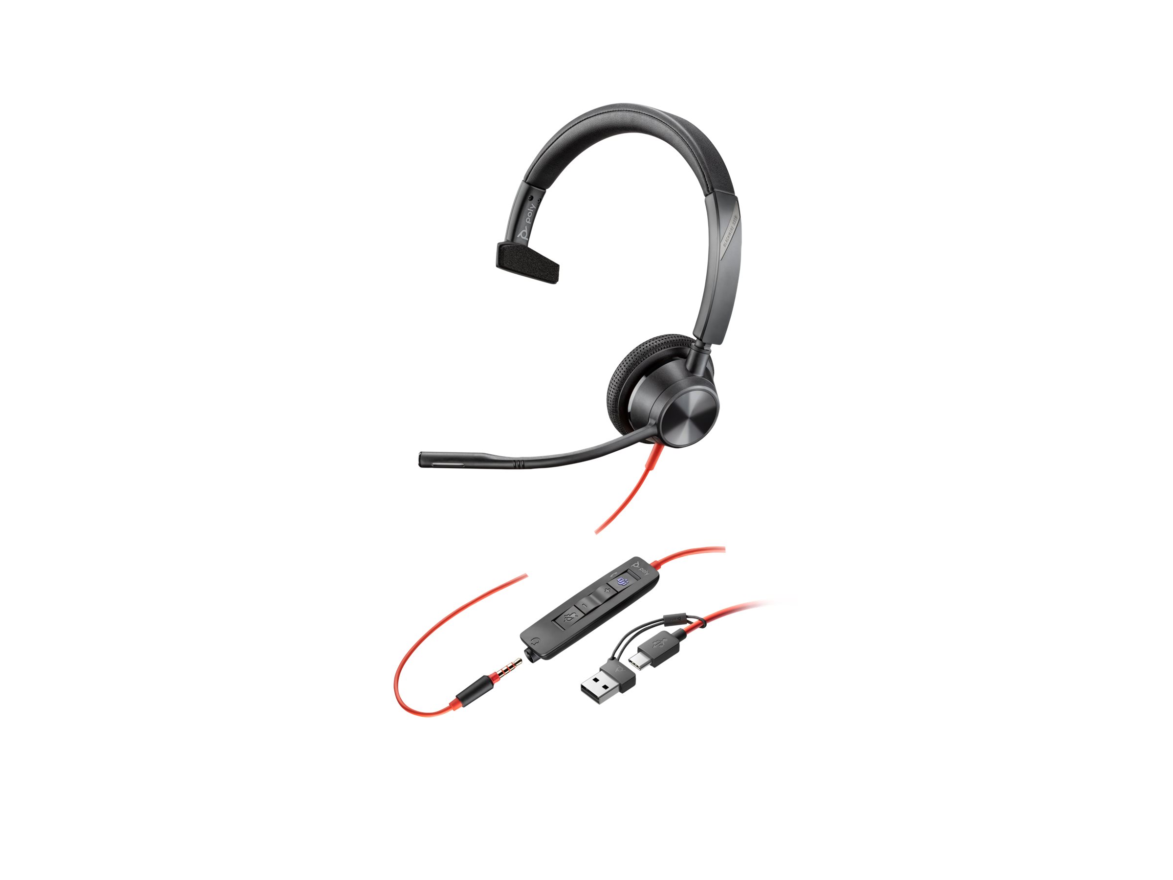 HP Poly Blackwire 3315 headset 3.5 mm jack Product shot Right side 77950