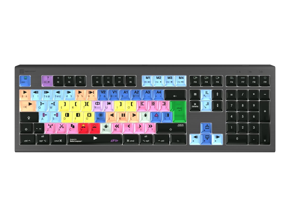 An image of LogicKeyboard Avid Media Composer Astra 2 - keyboard - classic layout, Mac - QWERTY - UK - graphite grey Input Device