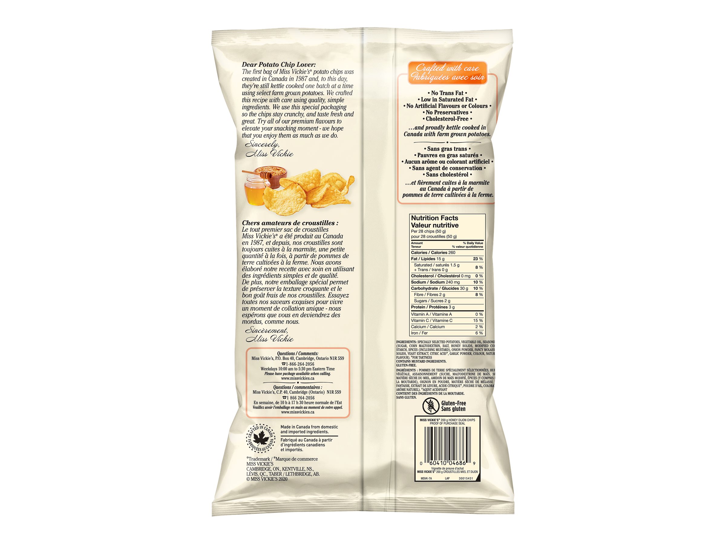 Miss Vickie's Kettle Cooked Chips - Honey Dijon- 200g