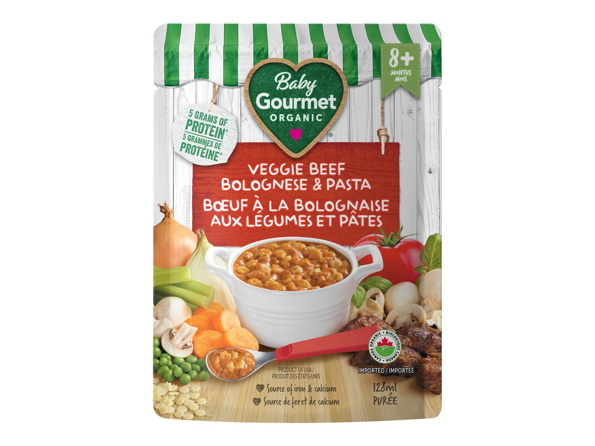 Baby Gourmet Meals Baby Food - Veggie Beef Bolognese & Pasta - 128ml