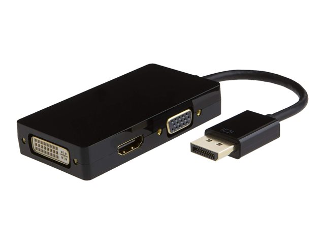 Axiom 3-in-1 Displayport adapter - Adapter - dual link - DisplayPort male to DB-15, DVI-I, HDMI female - black - thumbscrews, 1080p support