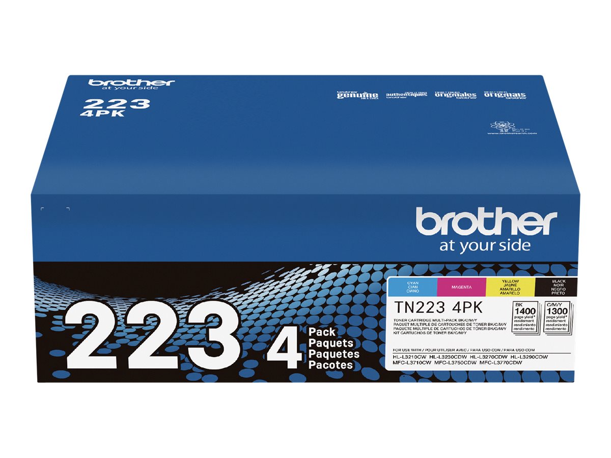 4PK TN227 Black Toner Cartridge For Brother MFC-L3730CDN L3770CDW