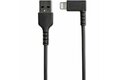 folie 2 von 4, vergrößern, 1m usb-a auf lightning-kabel - 90° rechtwinkliges usb typ-a auf ladekabel - synchronisationskabel - apple mfi-zertifiziert ipad/iphone 12 - schwarz (rusbltmm1mbr)