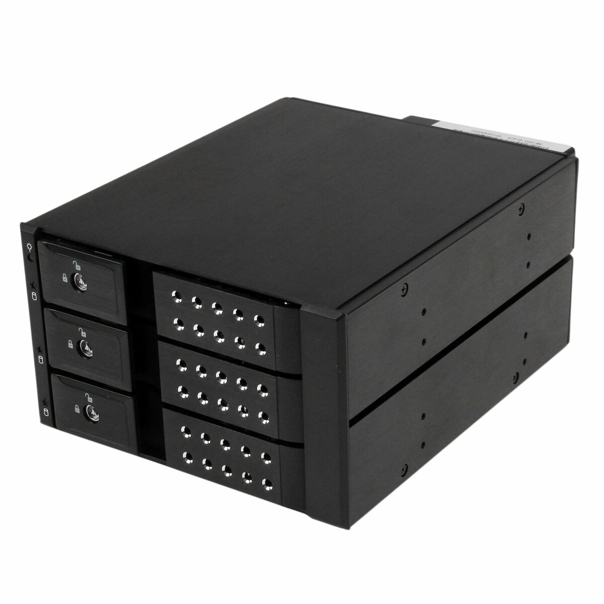 folie 1 von 5, vergrößern, 3-fach 3,5" trägerloser sata festplatten aluminium wechselrahmen backplane - 3 bay 3,5 zoll (8,9cm) mobiles hdd speicher rack (hsb3satsasba)