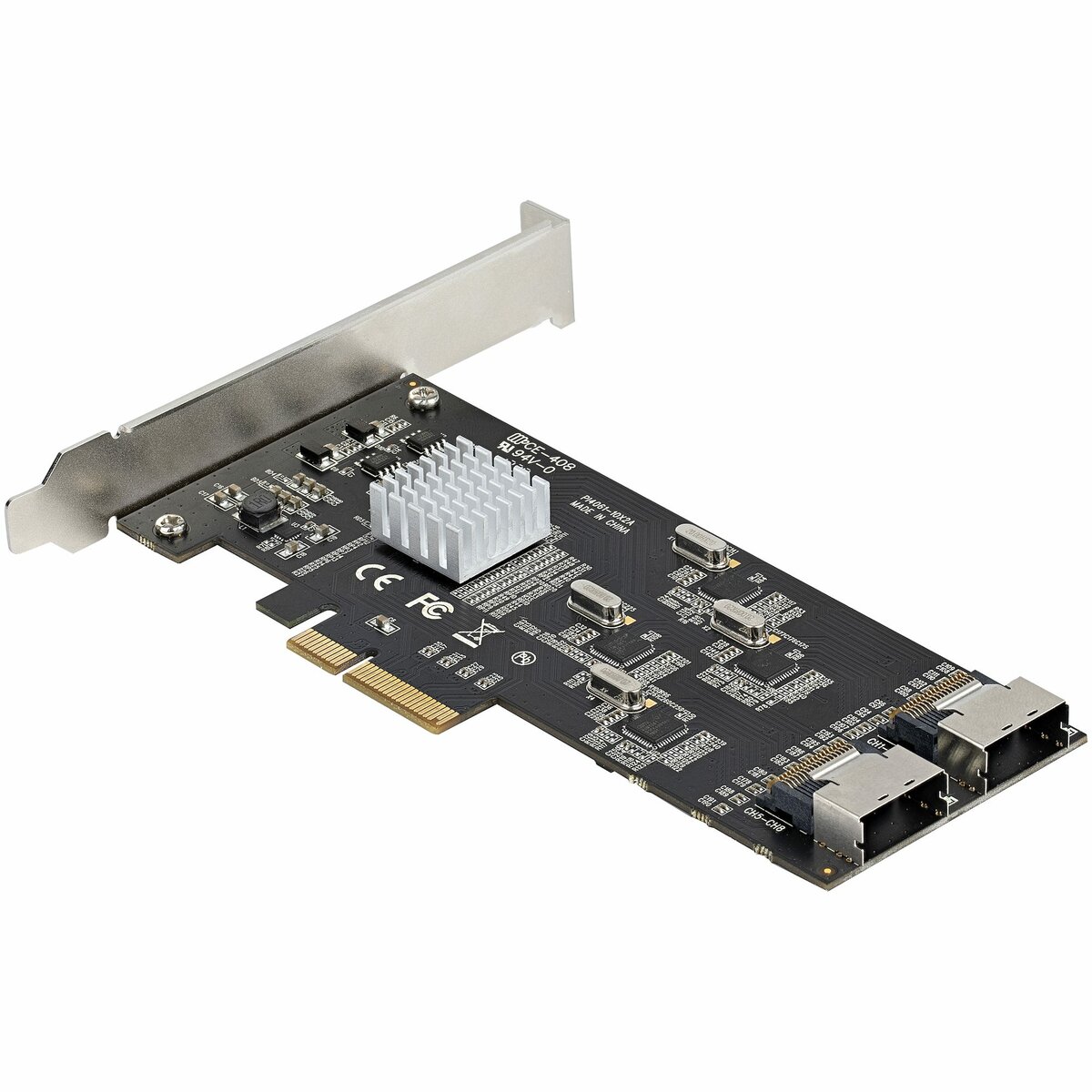 folie 7 von 9, vergrößern, sata pcie controller 8 port - 6 gbit/s pci express sata adapter - sata pcie schnittstellenkarte - pci-e x4 gen 2 zu sata iii - sata hdd/ssd (8p6g-pcie-sata-card)