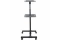 slide {0} of {1}, zoom in, Mobile Projector and Laptop Stand/Cart, Heavy Duty Portable Projector Stand (2 Vented Shelves, hold 22 lb/10 kg each), Height Adjustable Rolling AV Presentation Cart with Wheels - Lockable Casters (ADJPROJCART)
