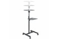 slide {0} of {1}, zoom in, Mobile Projector and Laptop Stand/Cart, Heavy Duty Portable Projector Stand (2 Vented Shelves, hold 22 lb/10 kg each), Height Adjustable Rolling AV Presentation Cart with Wheels - Lockable Casters (ADJPROJCART)