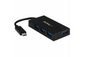 folie 1 von 6, vergrößern, 4 port usb c hub - usb typ-c hub mit 4x usb-a ports (usb 3.0/3.1 gen 1 superspeed 5gbit/s) - usb busbetrieben oder netzteilversorgung(inkl.) - reise usb-c auf usb-a bc 1.2 hub (hb30c4afs)
