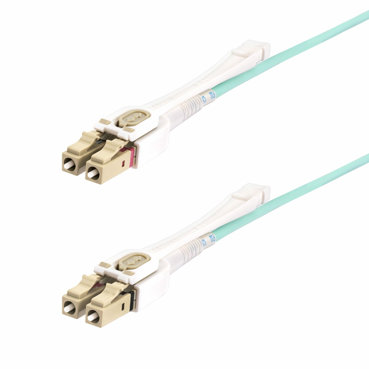 folie 1 von 4, vergrößern, 10m lc zu lc (upc) om4 multimode glasfaser patchkabel mit push-pull tabs, 50/125µm, 100gbps, biegeunempfindlicher glasfaserkabel, low insertion loss, lszh lwl verlegekabel (450fblclc10pp)