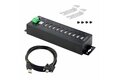 folie 7 von 7, vergrößern, industrieller 10 port usb 2.0 hub, aktives usb verteiler/leiste mit esd schutz, din/wand/tisch montierbarer usb mehrfachstecker, schraubverriegelung usb splitter (usb210aind-usb-a-hub)