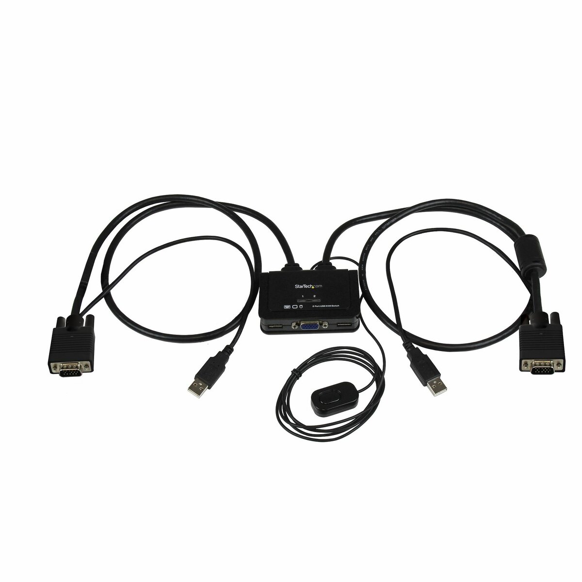 folie 1 von 5, vergrößern, 2 port vga usb kvm switch kabel - vga kvm umschalter usb powered mit fernumschaltung (sv211usb)