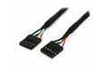 folie 1 von 2, vergrößern, 5pin internes usb kabel, 2x stiftbuchse - 30 cm usb 2.0 idc kabel für mainboard anschluss - erweiterungs kabel zur verbindung von interner mainboard header und front panel (usbint5pin12)