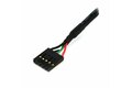 folie 2 von 2, vergrößern, 5pin internes usb kabel, 2x stiftbuchse - 30 cm usb 2.0 idc kabel für mainboard anschluss - erweiterungs kabel zur verbindung von interner mainboard header und front panel (usbint5pin12)