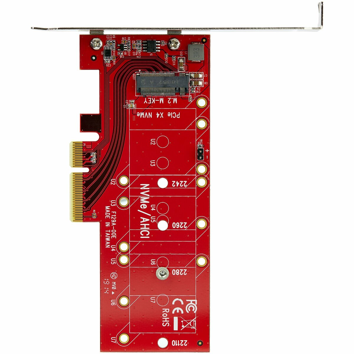 folie 5 von 5, vergrößern, m2 pcie ssd adapter - x4 pcie 3.0 nvme / ahci / ngff / m-key - niedrigprofil und vollprofil - ssd pcie m.2 adapter (pex4m2e1)