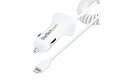 folie 1 von 8, vergrößern, zigarettenanzünder usb ladegerät mit lightning spiralkabel, 1m spiralkabel, 12w, 2 port usb auto ladegerät adapter für handy und tablet, dual kfz usb schnellladegerät (usblt2pcarw2)