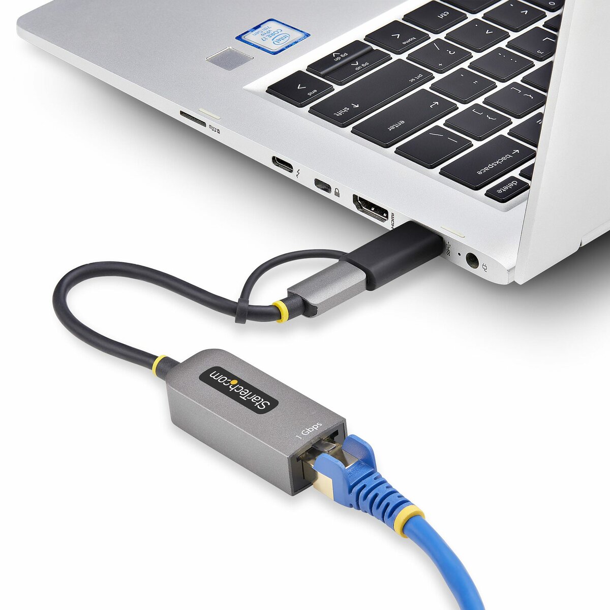 folie 7 von 8, vergrößern, usb-c ethernet adapter mit usb-a dongle, usb gigabit adapter