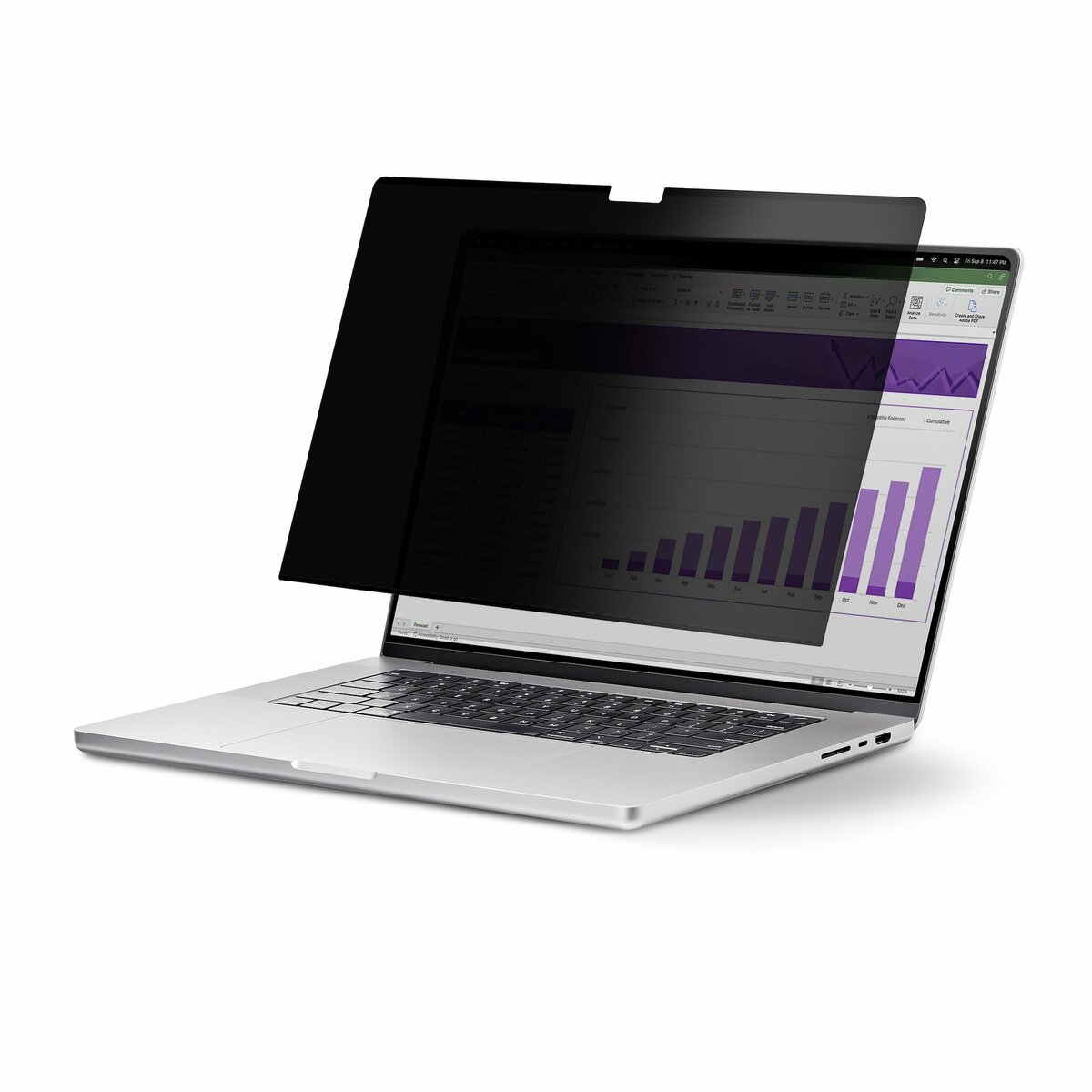 folie 1 von 7, vergrößern, 16" macbook pro 21/23 laptop blickschutz, entfernbarer & reversibler anti-glare blaulichtfilter, magnetisch (162mm-privacy-screen)