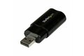 folie 2 von 4, vergrößern, usb audio adapter - usb auf soundkarte in schwarz - soundcard mit usb (stecker) und 2x 3,5mm klinke (icusbaudiob)