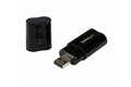 folie 1 von 4, vergrößern, usb audio adapter - usb auf soundkarte in schwarz - soundcard mit usb (stecker) und 2x 3,5mm klinke (icusbaudiob)