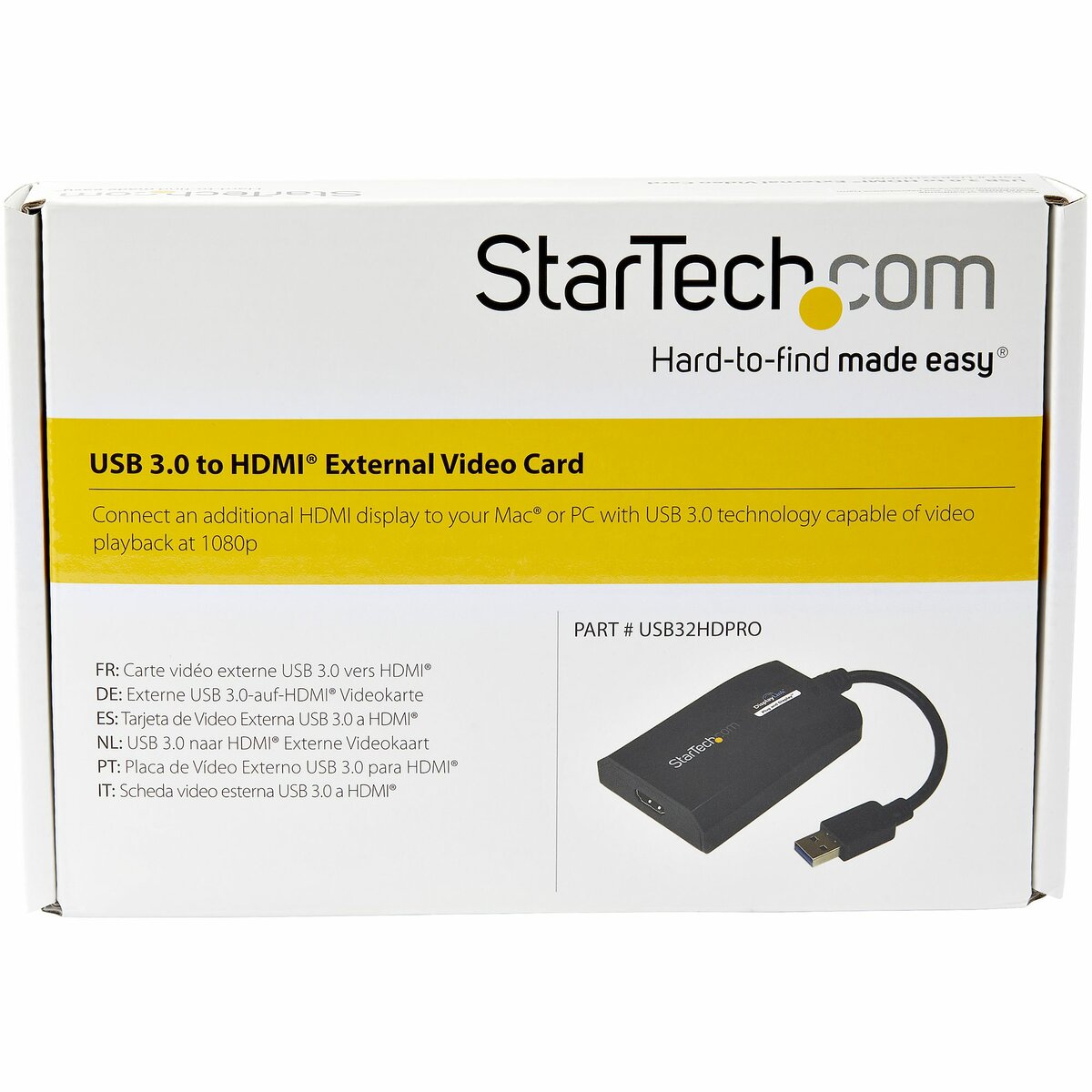 folie 4 von 4, vergrößern, usb 3.0 auf hdmi adapter / konverter - externe monitor grafikkarte für mac und pc - displaylink zertifiziert - hd 1080p (usb32hdpro)