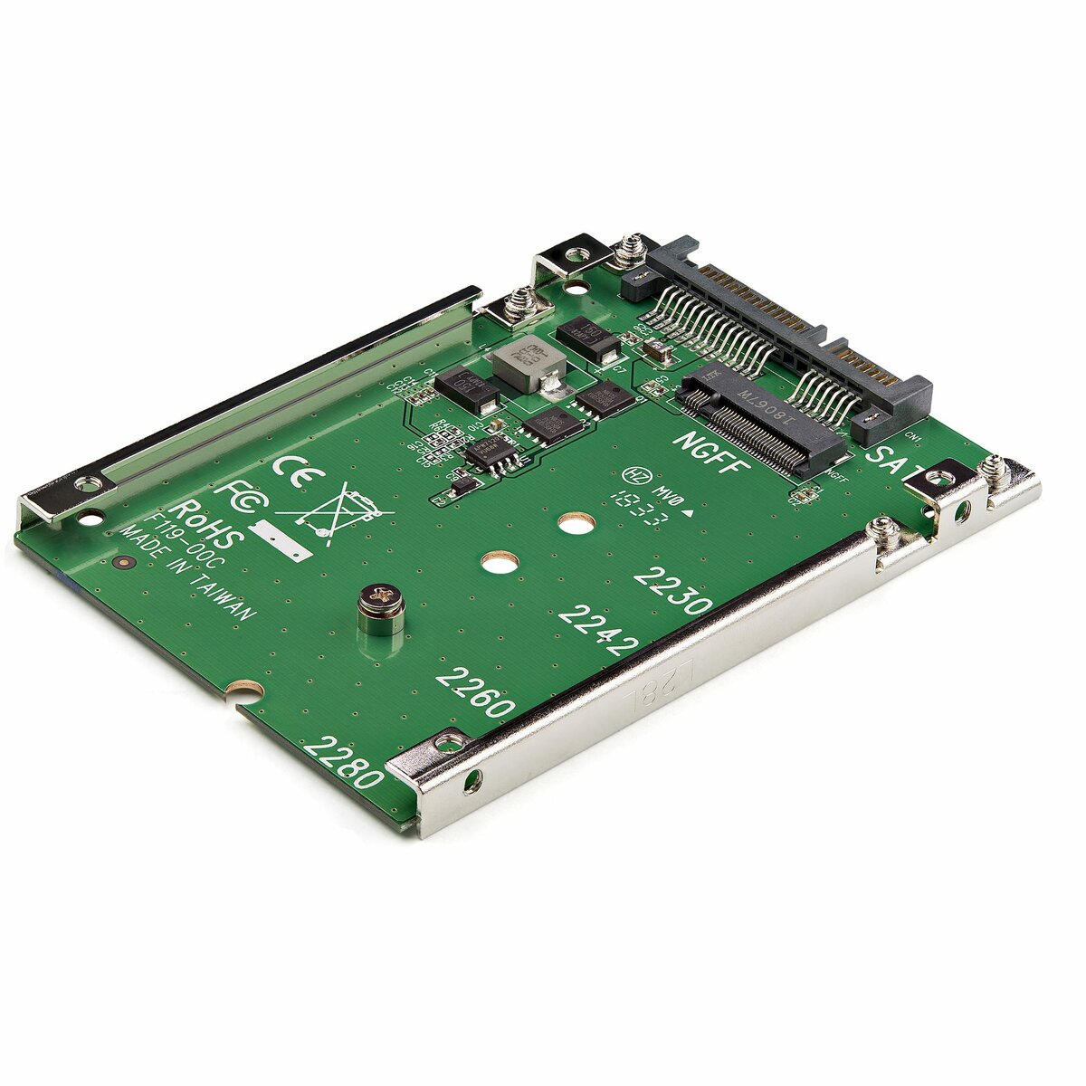 folie 2 von 3, vergrößern, m.2 sata ssd auf 2.5 zoll sata adapter - m.2 ngff auf sata konverter - 7mm - open-frame gehäuse - m2 festplattenadapter - nicht kompatibel mit nvme