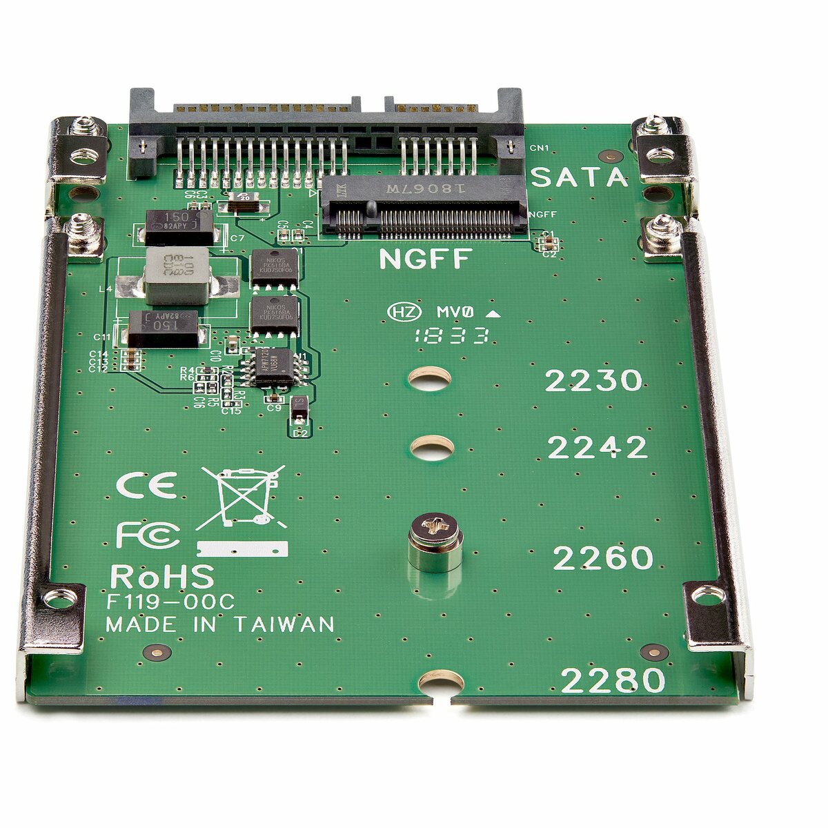 folie 3 von 3, vergrößern, m.2 sata ssd auf 2.5 zoll sata adapter - m.2 ngff auf sata konverter - 7mm - open-frame gehäuse - m2 festplattenadapter - nicht kompatibel mit nvme